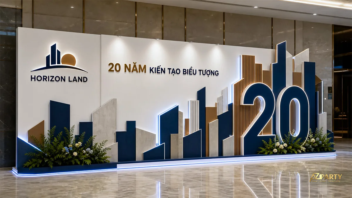 Khu chụp ảnh 20 năm Horizon Land với đường chân trời cao ốc