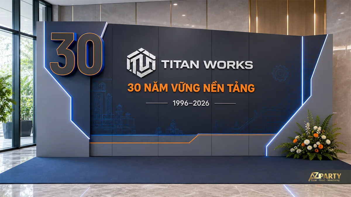 Khu chụp ảnh 30 năm Titan Works tông xám đen và đường sáng xanh