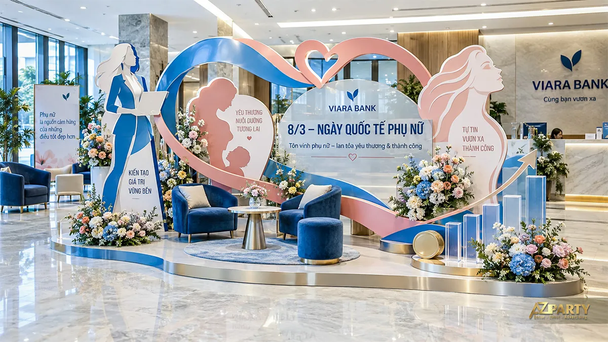 Góc chụp xanh hồng có dải hình trái tim, ghế xanh và biểu đồ tăng trưởng