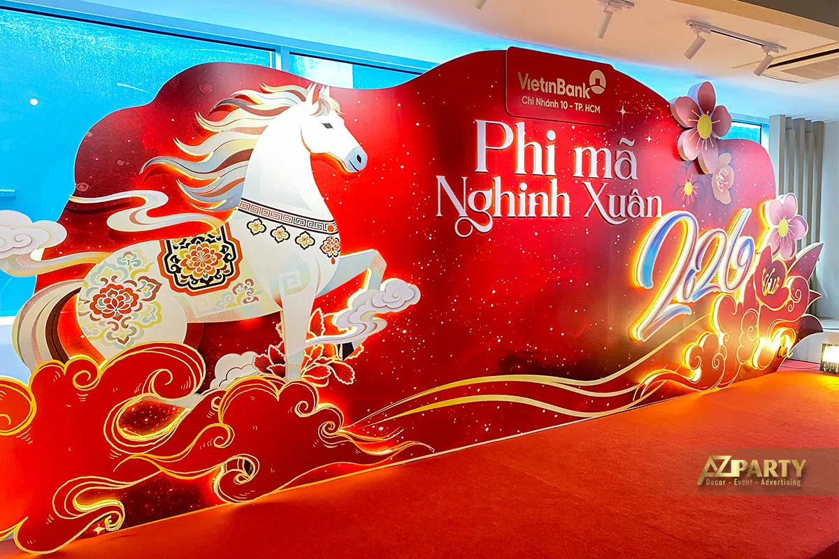 Tiểu cảnh Tết sang trọng tại ngân hàng