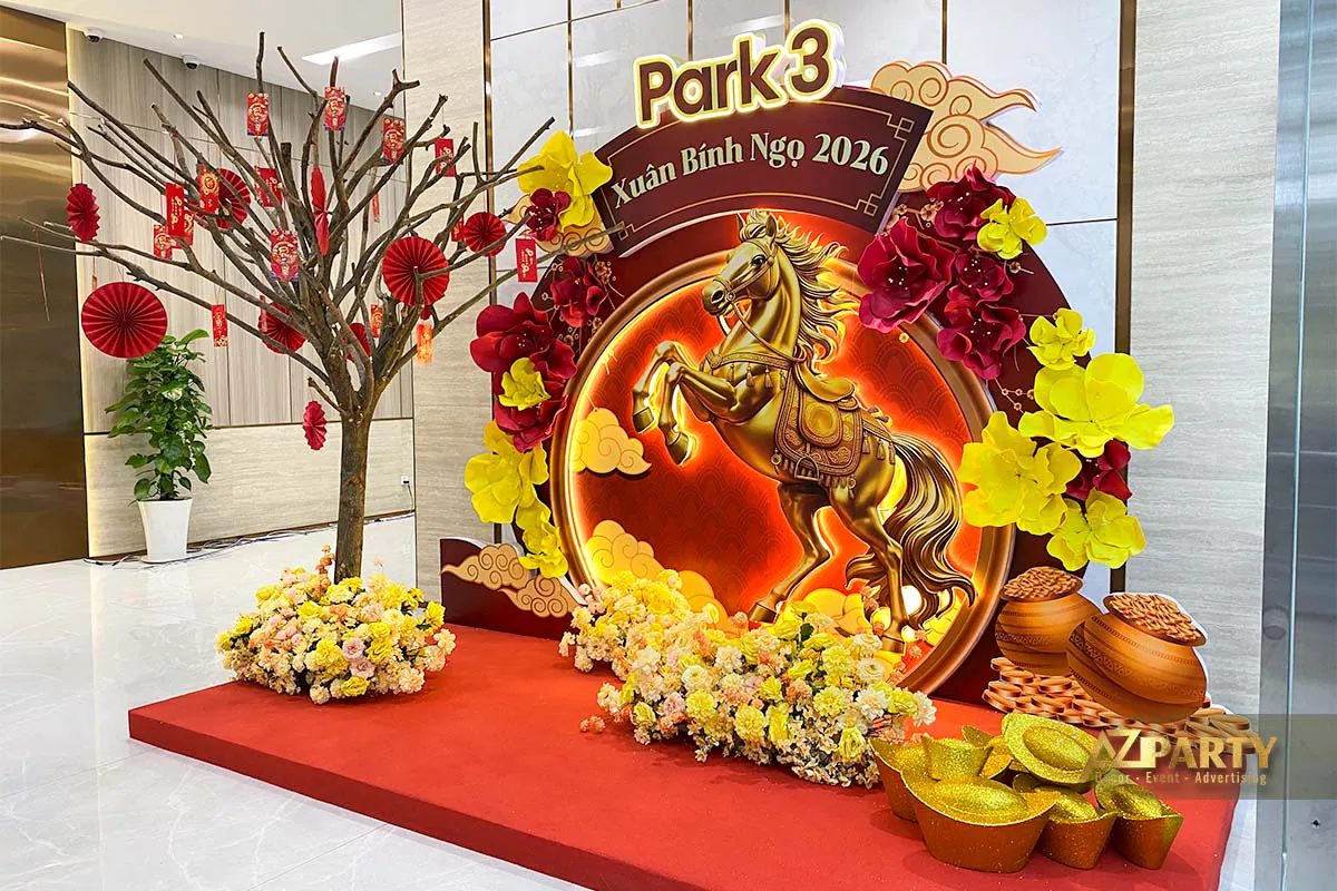 Tiểu cảnh tết hiện đại, sang trọng tại chung cư vinhome park 3