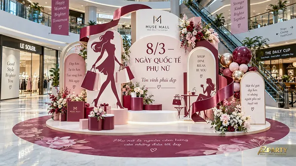 28 mẫu trang trí 8/3 tại trung tâm thương mại đẹp, dễ lựa chọn