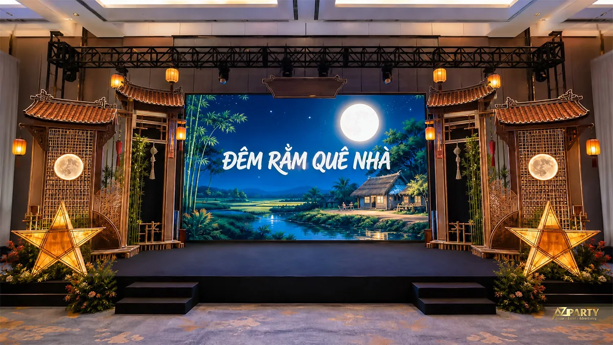 Sân khấu mái nhà quê và đèn ông sao