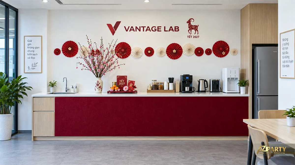 Quạt giấy sau quầy pantry văn phòng