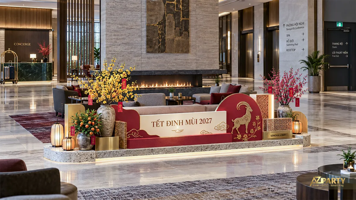 Tiểu cảnh thấp ở lounge