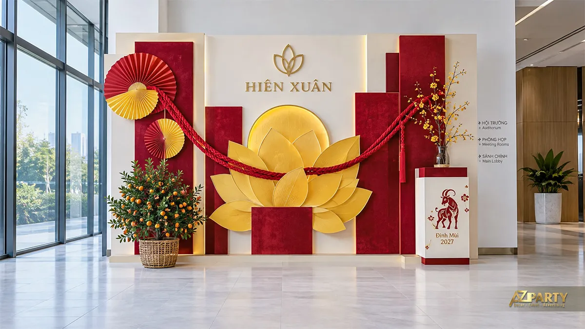 Vách sen vàng khổ lớn trong sảnh Hiền Xuân