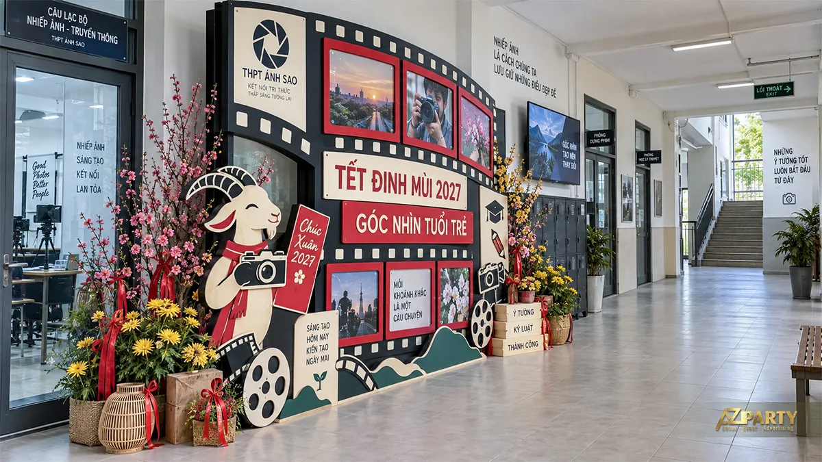 Tiểu cảnh câu lạc bộ nhiếp ảnh tạo hình cuộn phim và máy ảnh