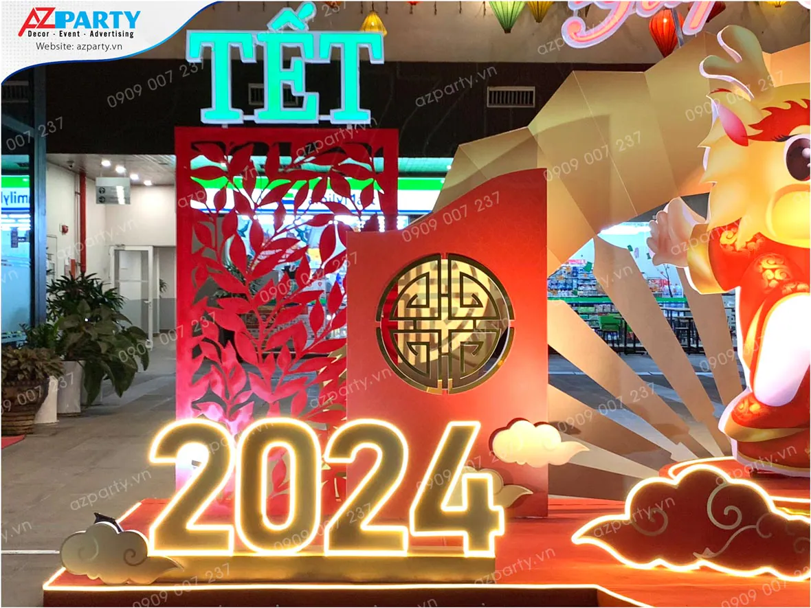 tiểu cảnh trang trí tết