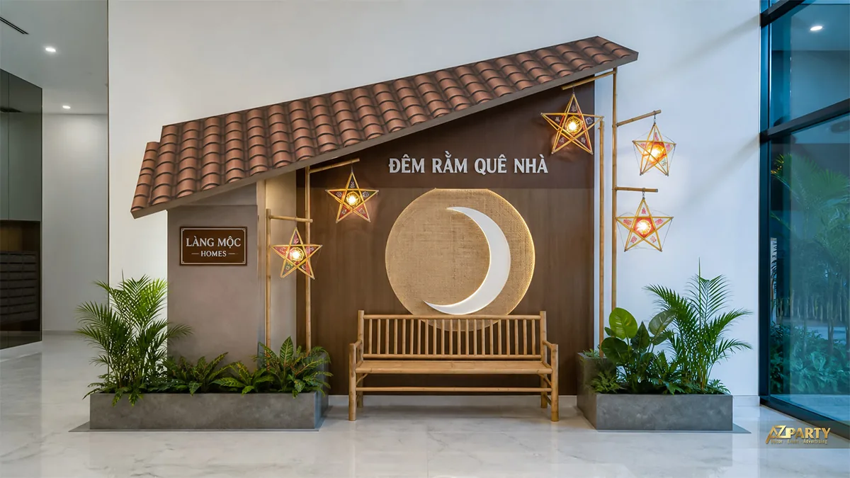 Mái nhà quê với ghế tre