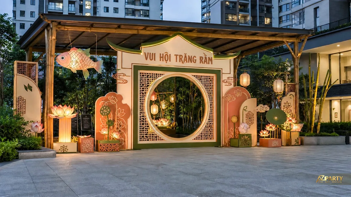 Khu check-in xanh đỏ bên clubhouse
