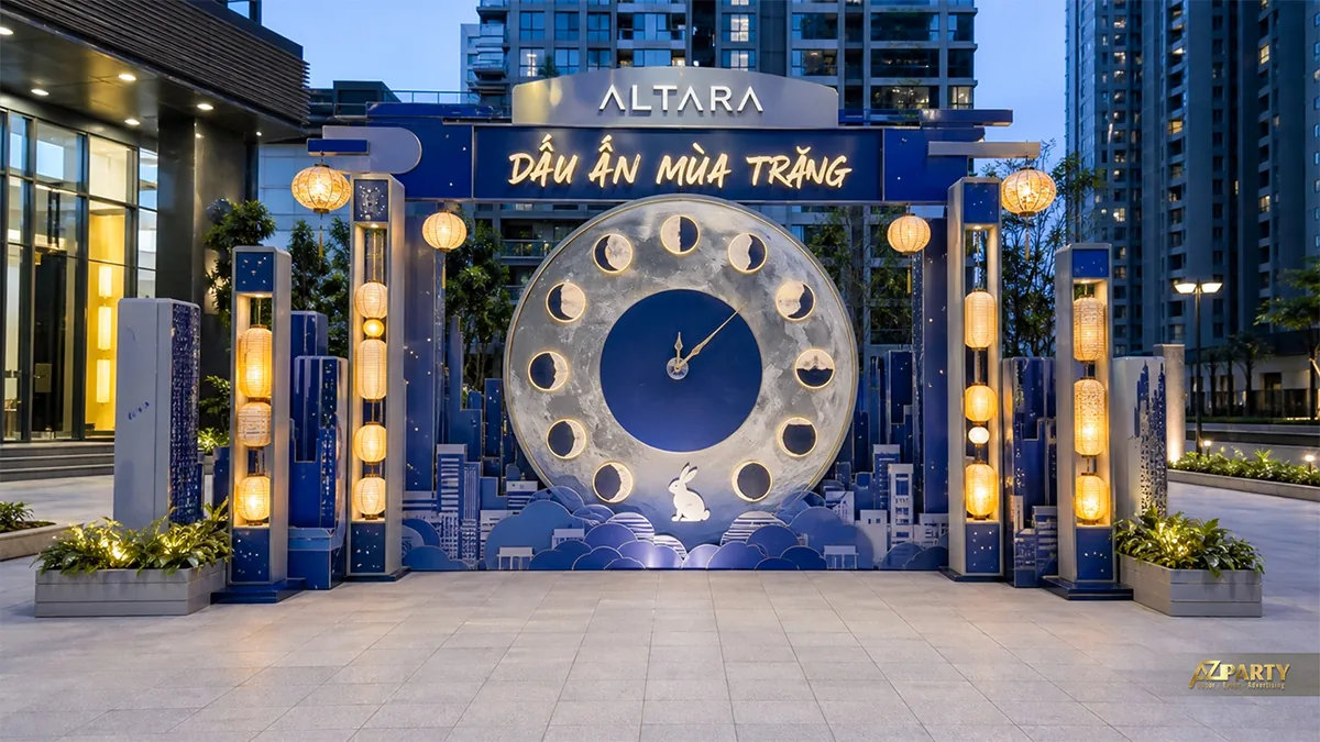 Cổng đồng hồ trăng xanh navy