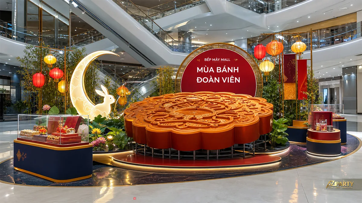 Bánh Trung Thu lớn trong khu trưng bày