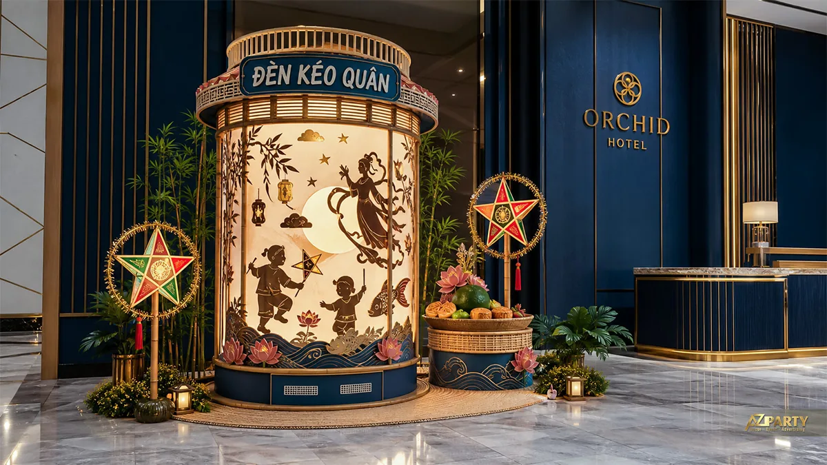 Đèn kéo quân lớn bên đèn ông sao