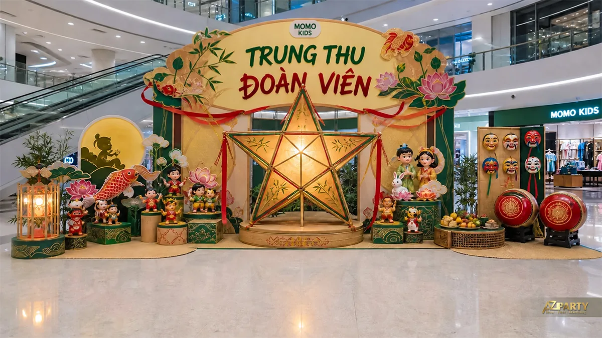 Vách Trung Thu đoàn viên nhiều đạo cụ dân gian
