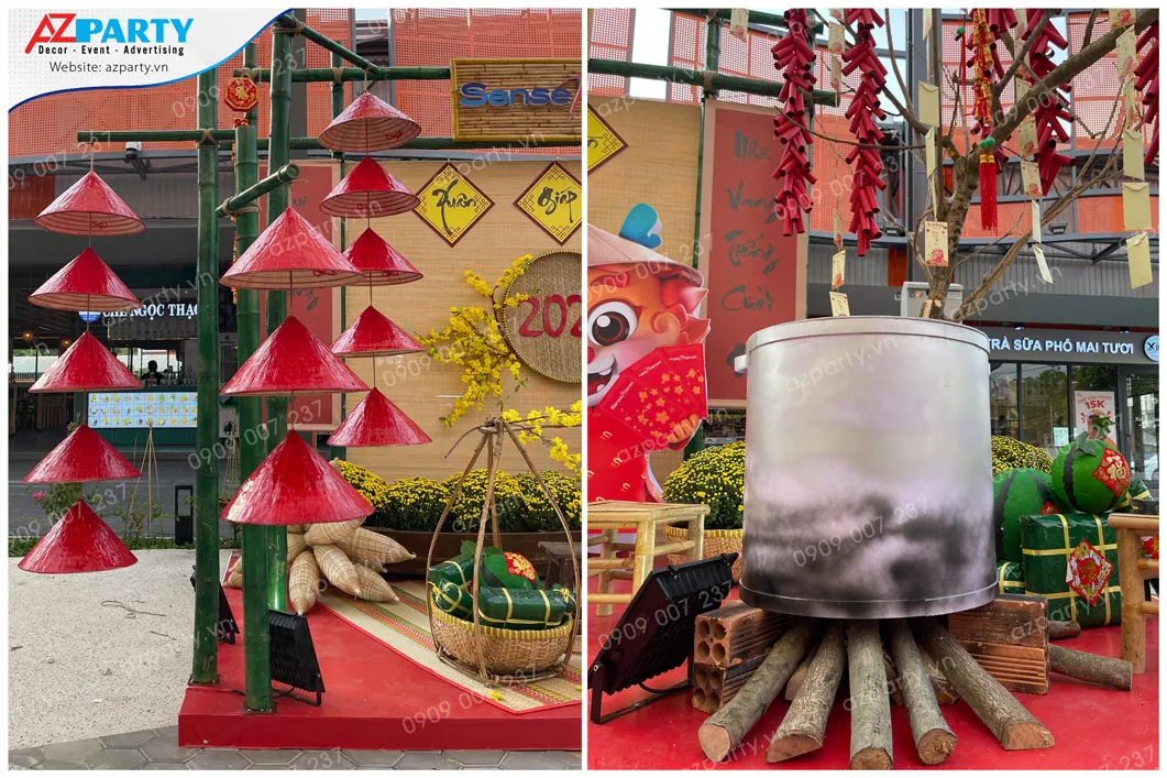 trang trí tết trung tâm thương mại