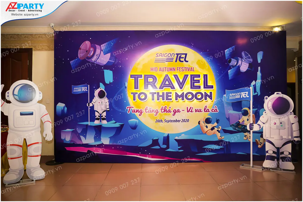Backdrop trang trí trung thu chủ đề 