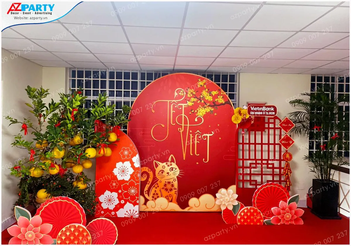 tiểu cảnh trang trí tết