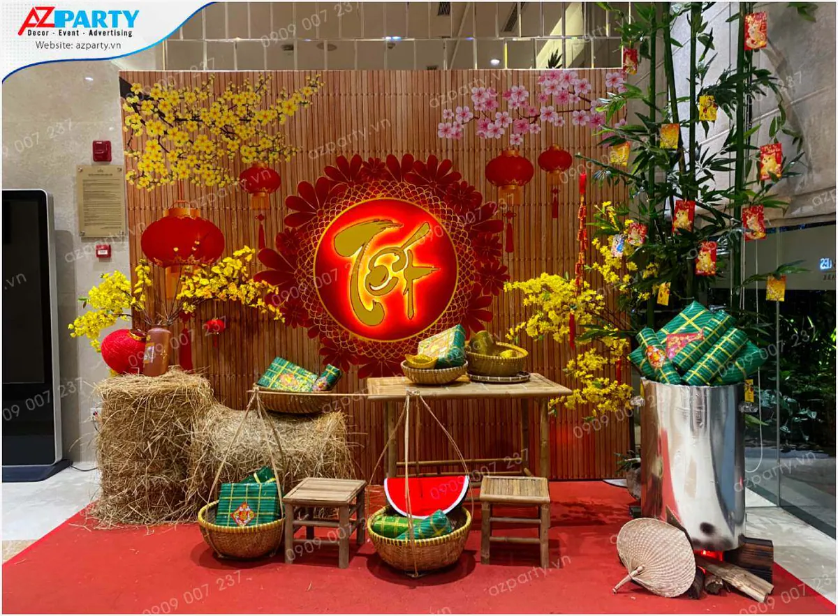 tiểu cảnh trang trí tết
