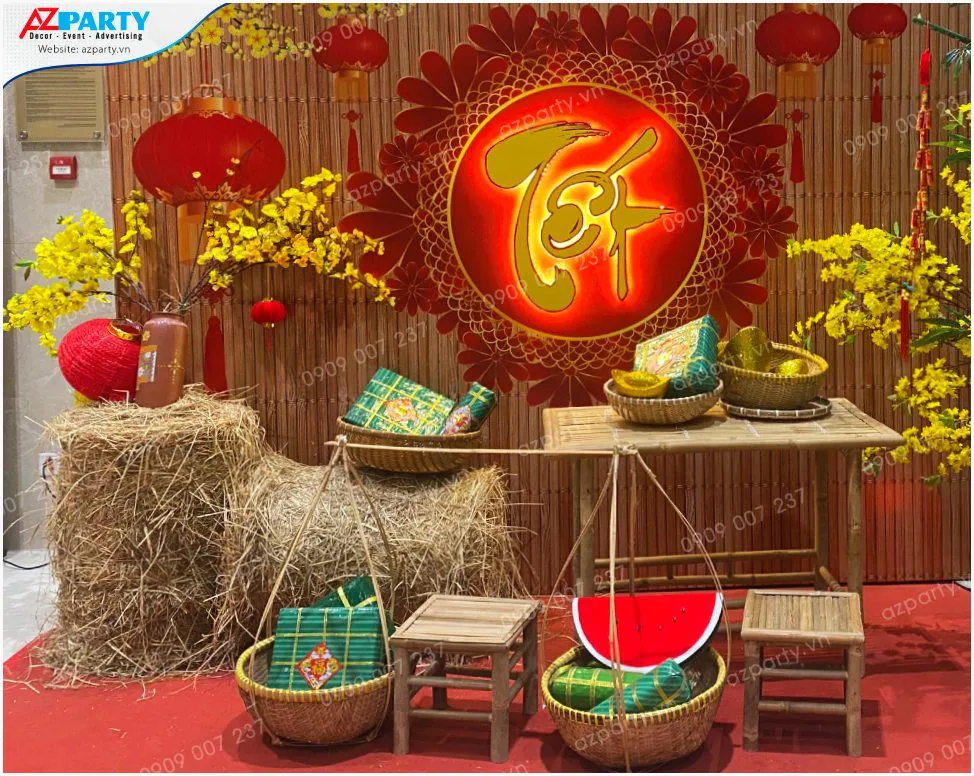 tiểu cảnh trang trí tết