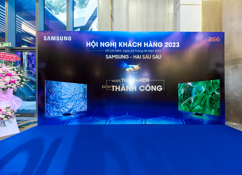 Photo booth trang trí cho hội nghị khách hàng Samsung 2023