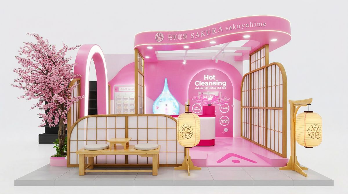 Mẫu booth Sakura