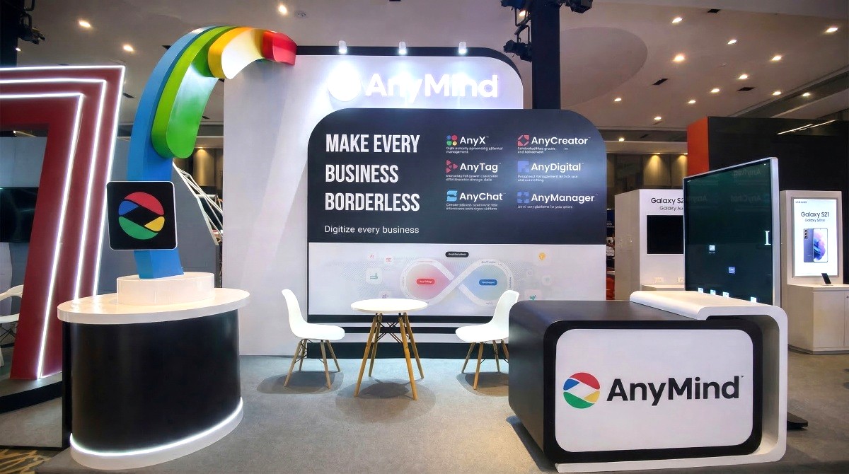 Toàn cảnh booth của thương hiệu Anymind tại triển lãm MMA Innovation
