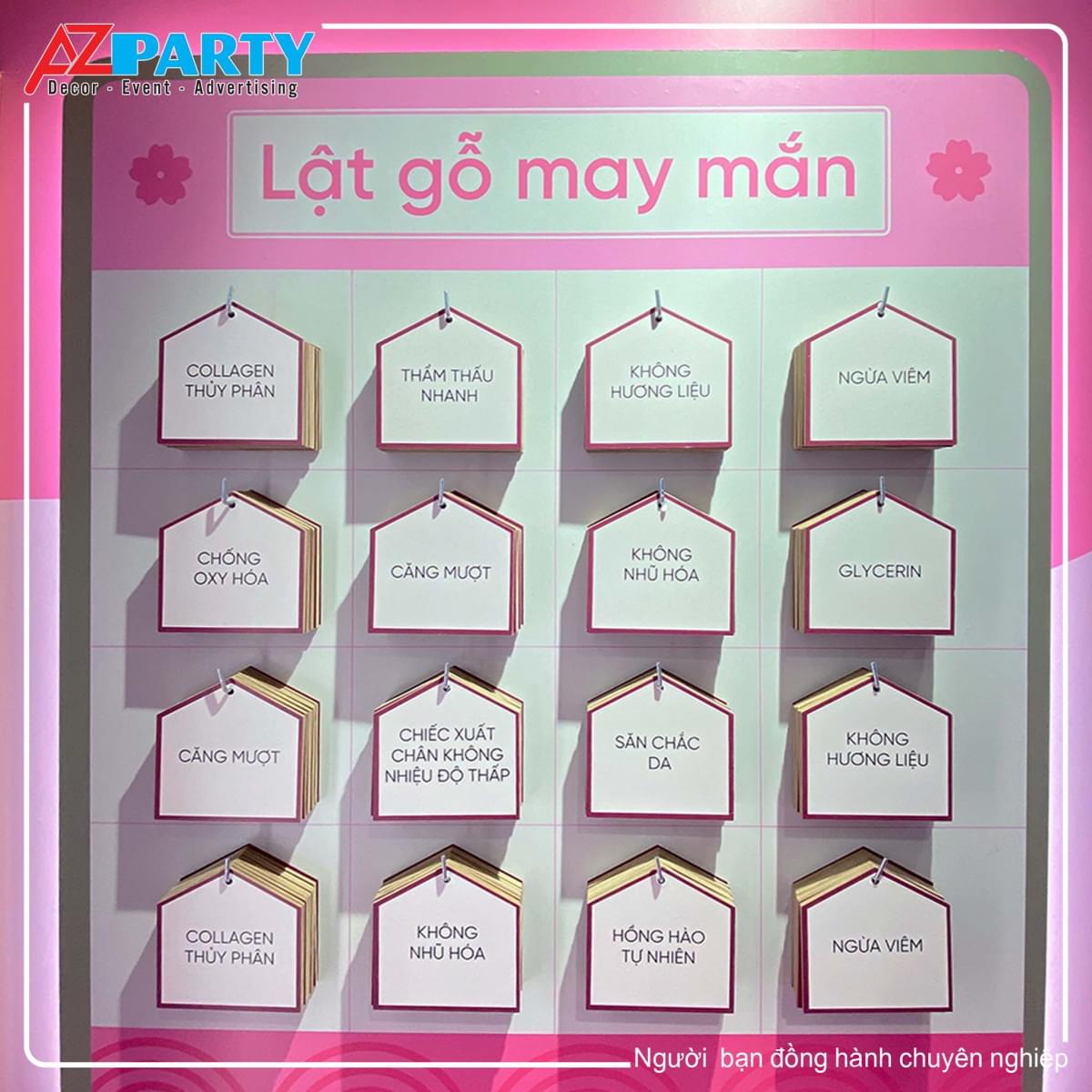 trò chơi lật gỗ may mắn tại booth