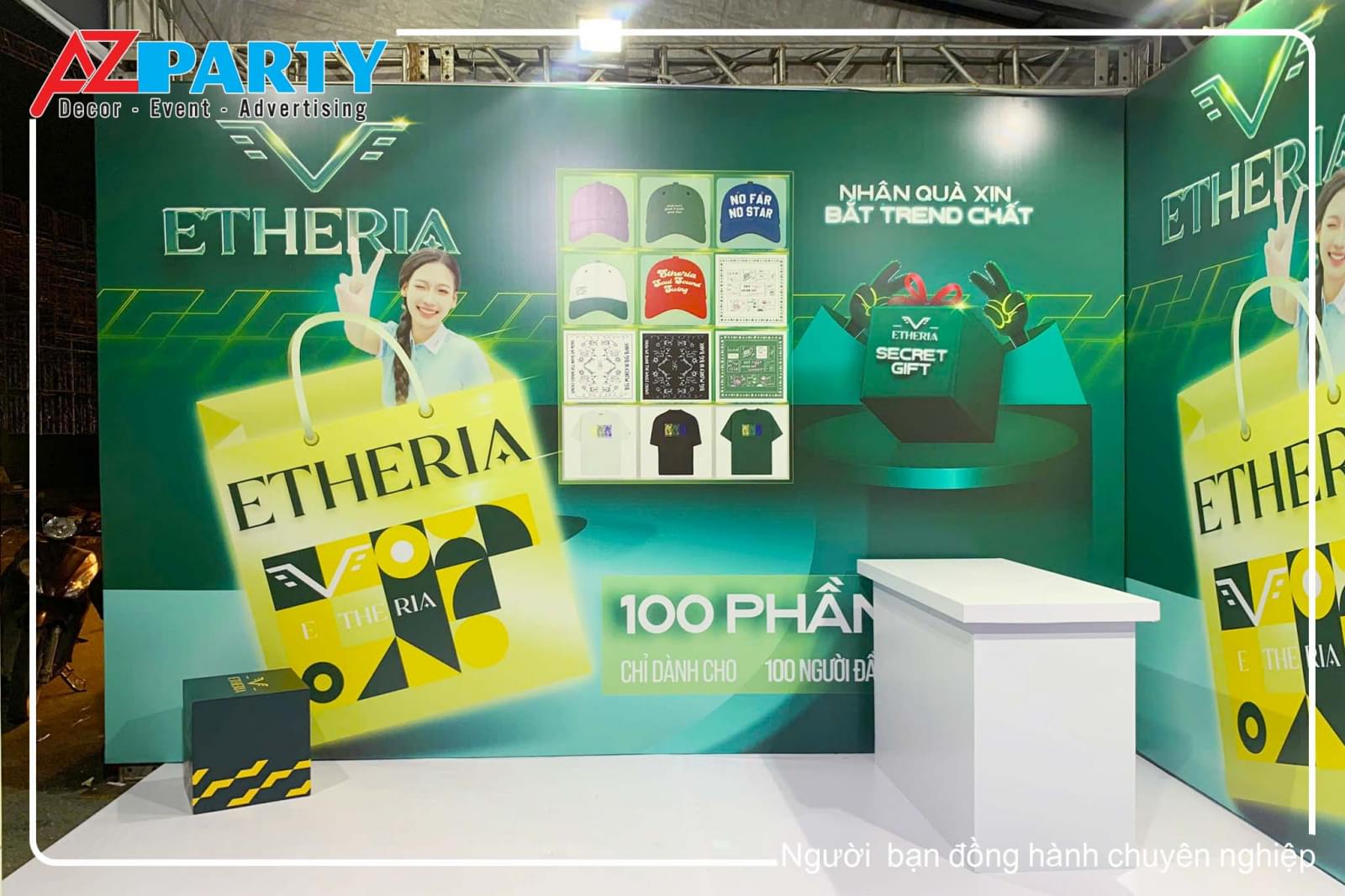 Cận cảnh mặt hông booth Etheria