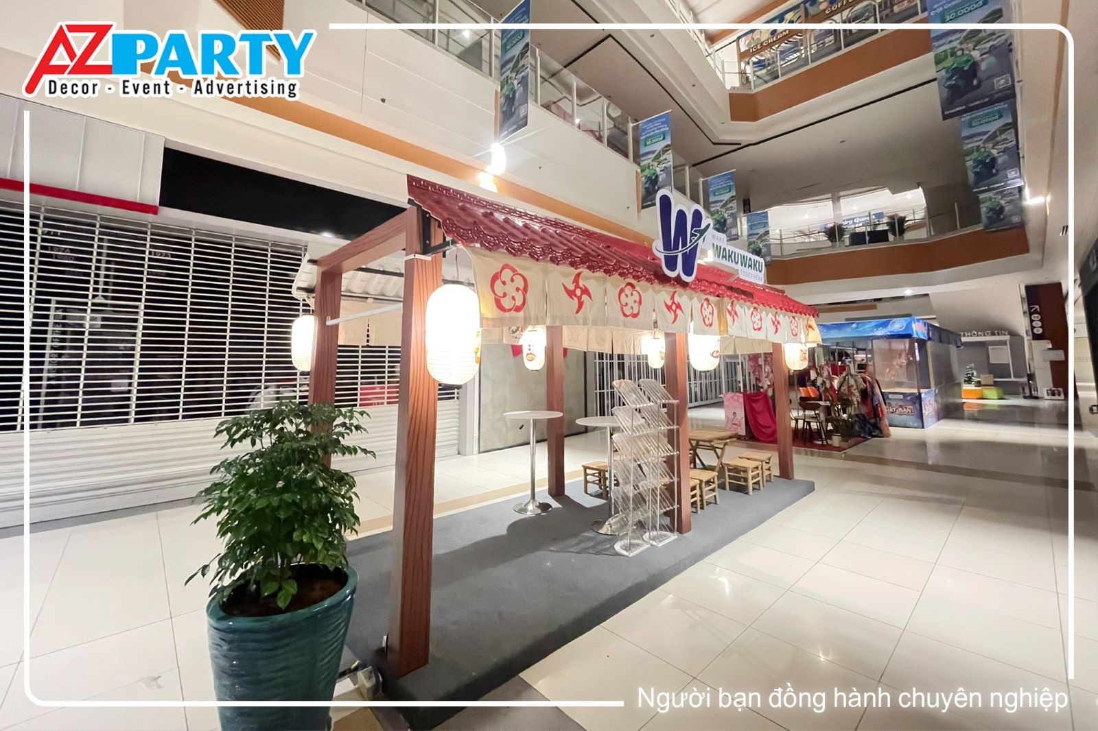 toàn cảnh booth của thương hiệu wakuwaku đặt tại tầng trệt Aeon Mall Bình Dương