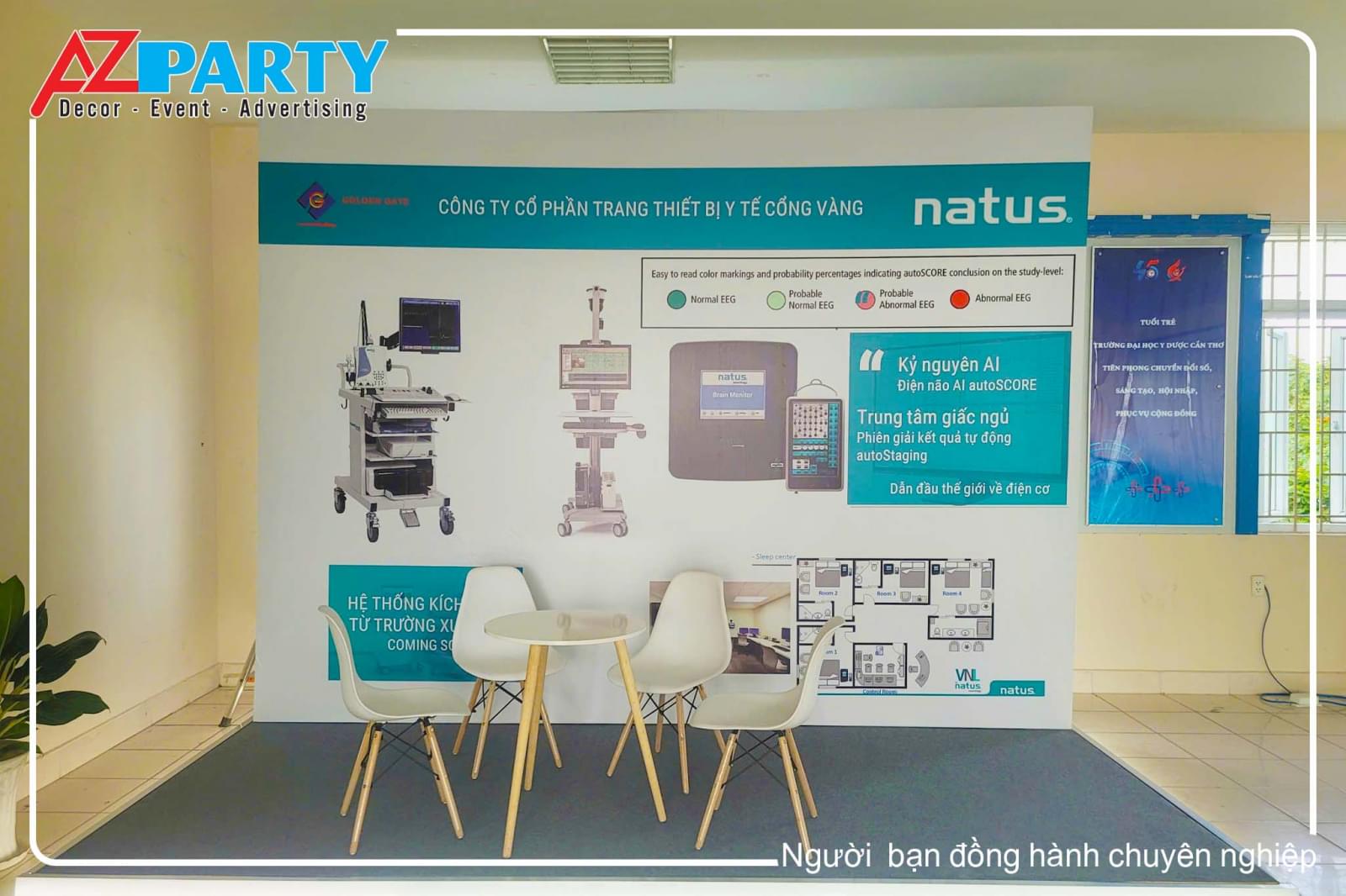 mặt chính diện booth Công Ty Trang Thiết Bị Y Tế Cổng Vàng