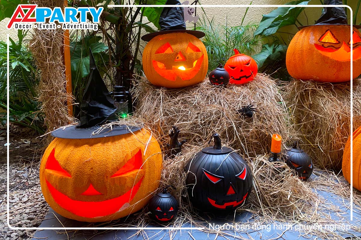 bí ngô halloween làm từ mốp xốp