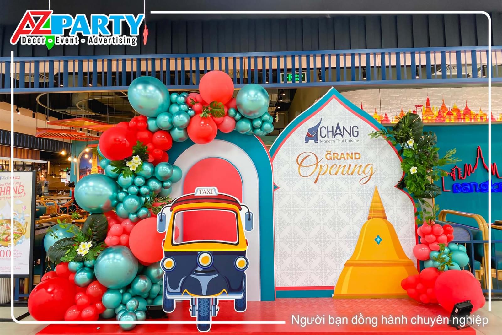 Backdrop khai trương nhà hàng Chang Thái ấn tượng