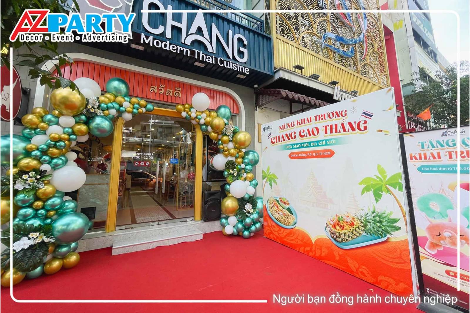 Backdrop khai trương nhà hàng Chang Thái 