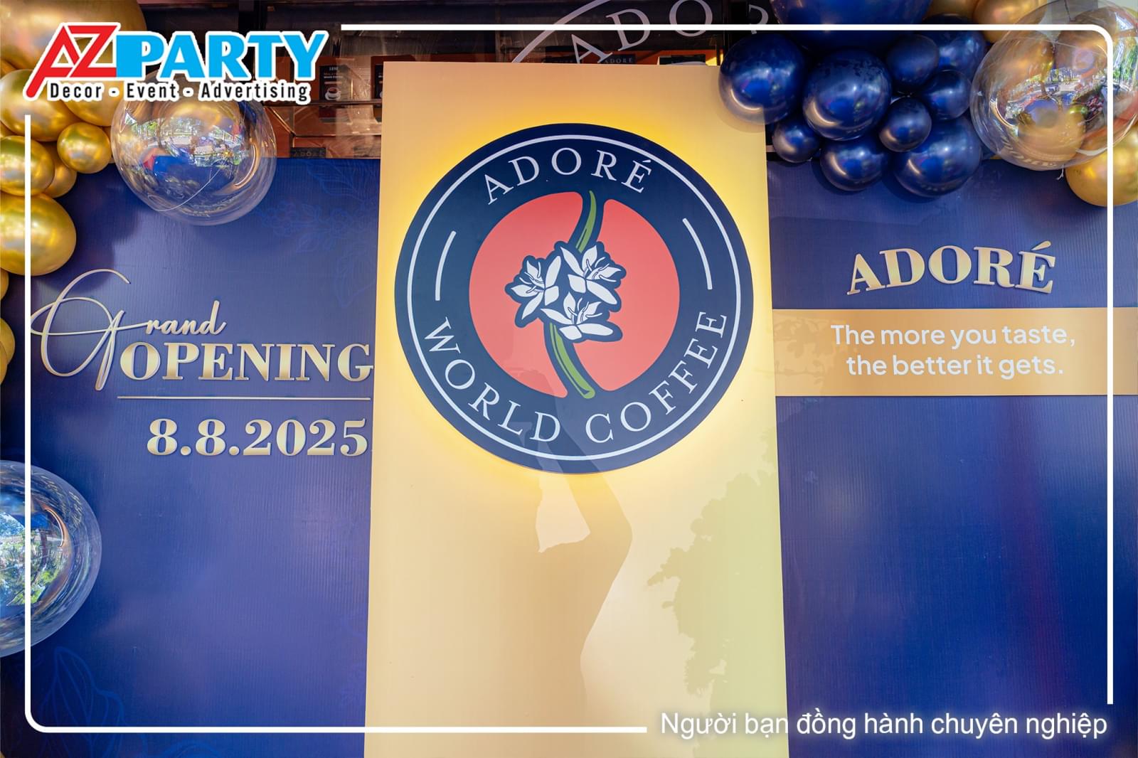 cận cảnh backdrop khai trương