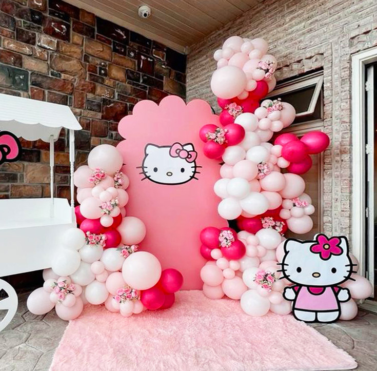 mẫu sinh nhật hello kitty nhỏ màu hồng