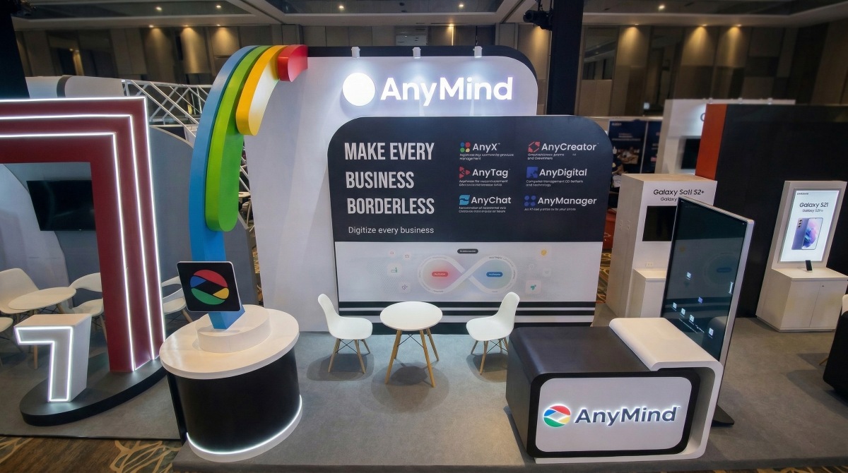 Booth Anymind góc chụp flycam
