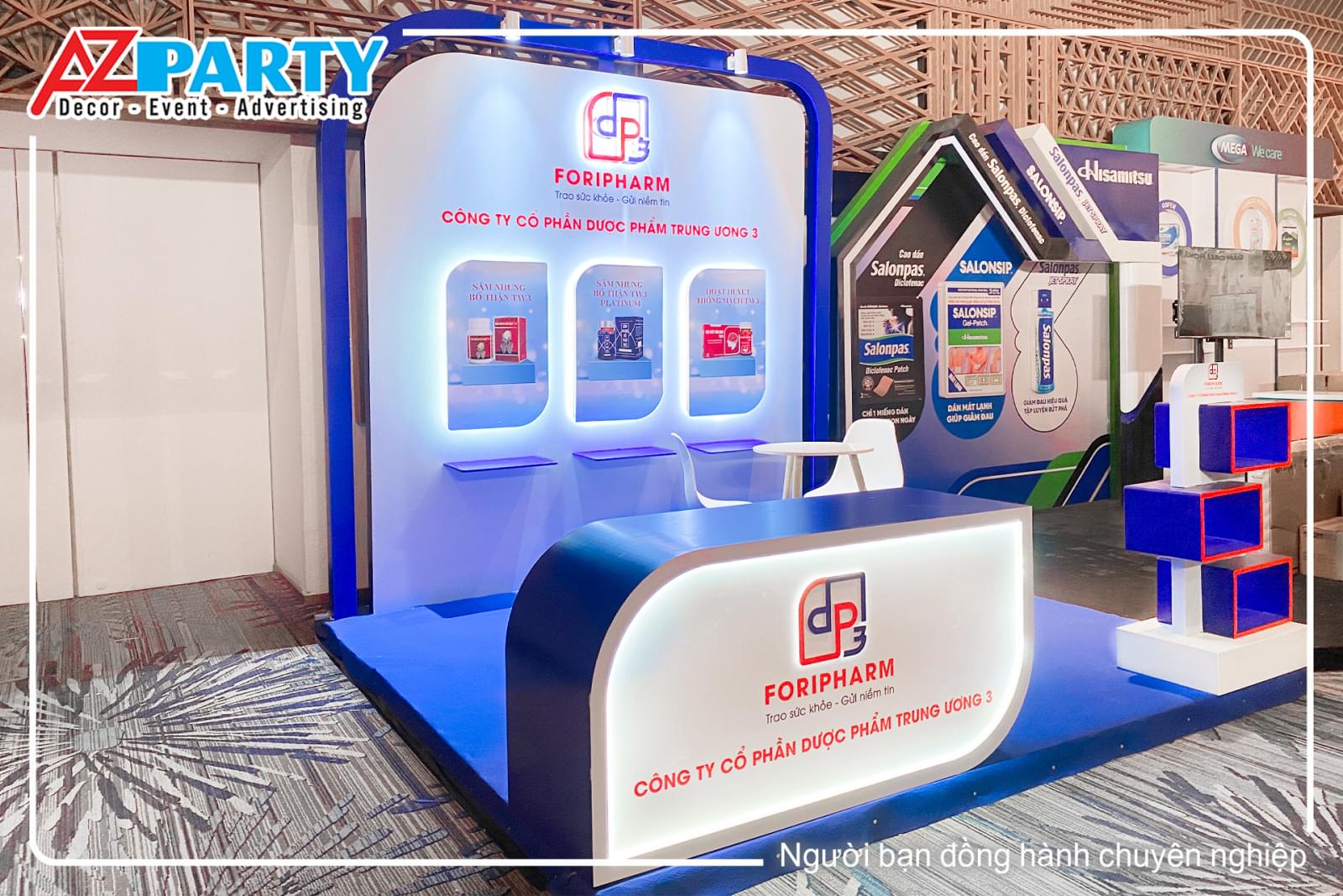 góc xéo của booth