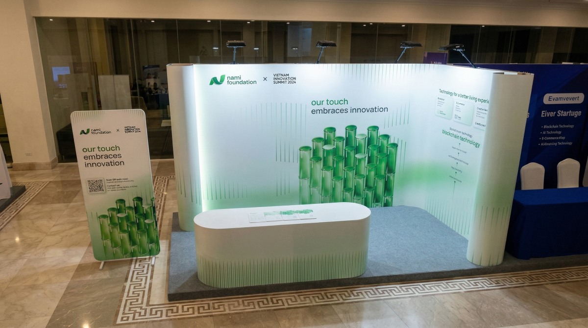 Góc chụp flycam của booth Nami Foundation