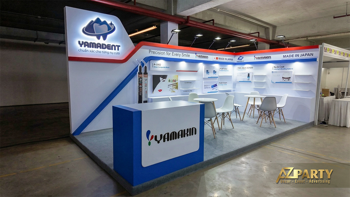 Góc chụp bên trái của booth Yamadent