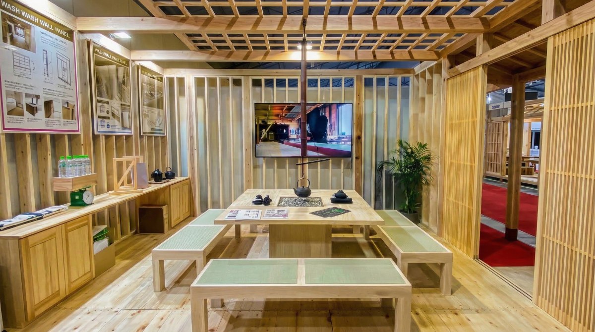 khu vực tiếp khách tại gian hàng