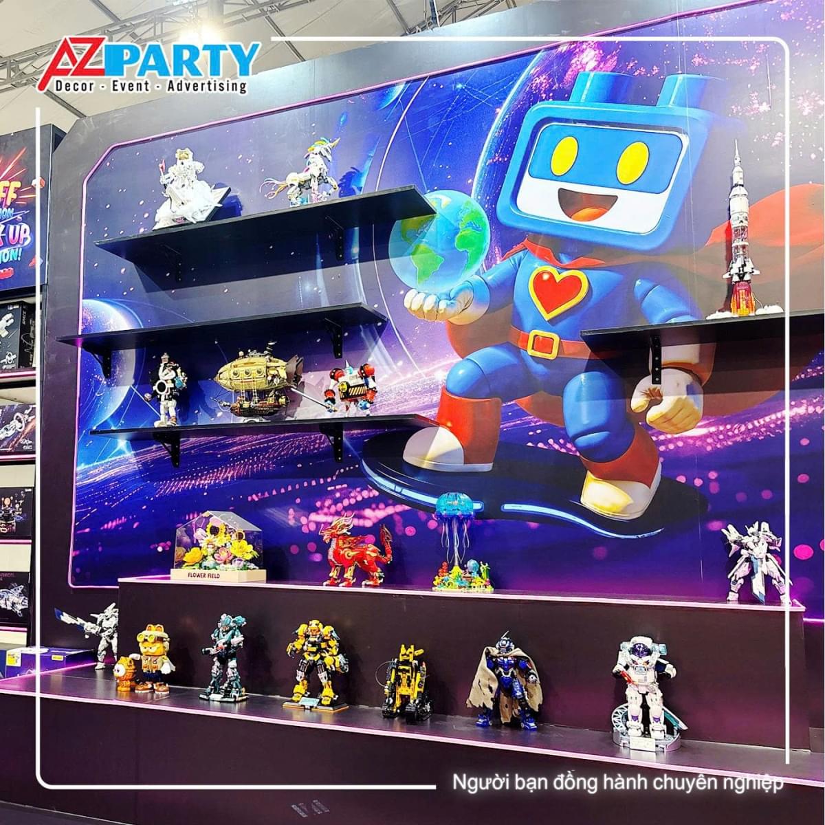 bục trưng bài các sản phẩm lego tại chính diện 