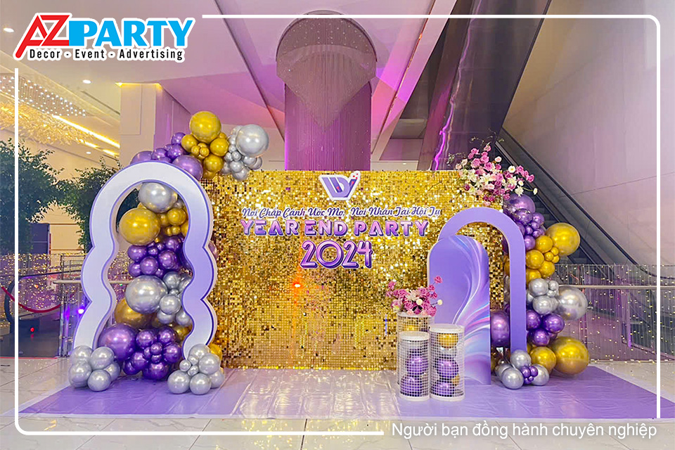 Backdrop Tất niên sequin sang trọng 