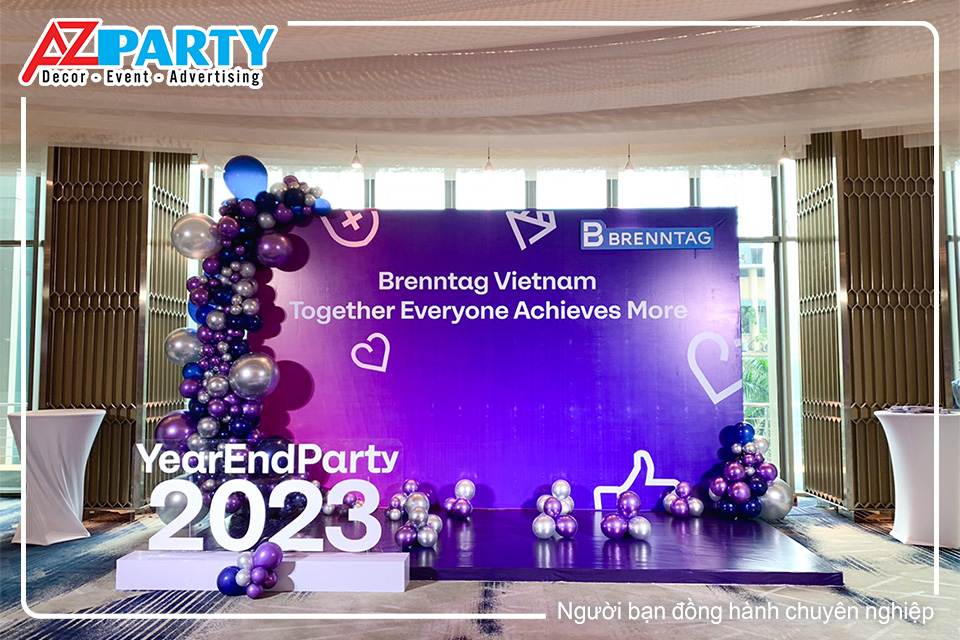 Backdrop Tất niên tối giản sang trọng 