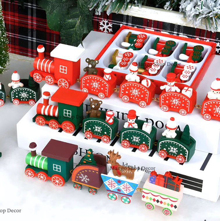 mô hình xe lửa trang trí giáng sinh đẹp mắt
