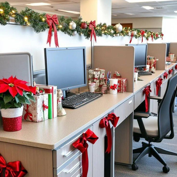 trang trí noel bàn làm việc 
