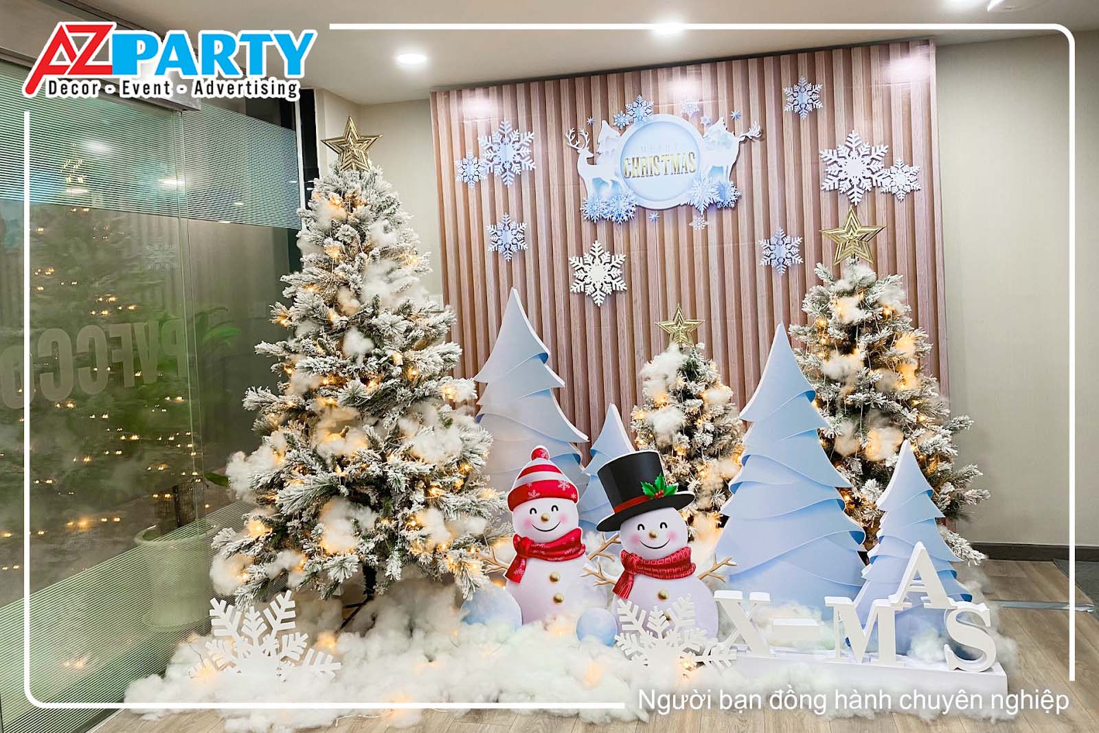 Trang trí noel tone trắng 