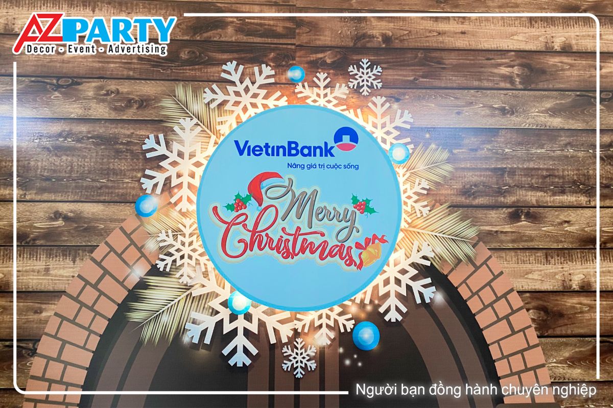 logo ngân hàng VietinBank được decor tại tiểu cảnh