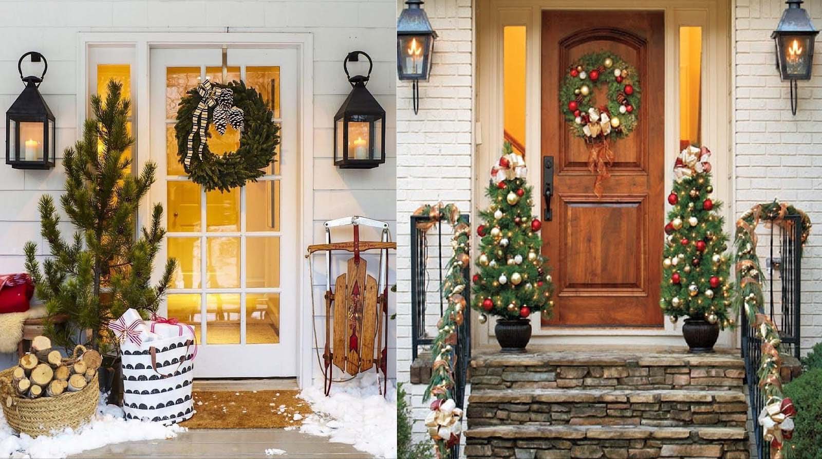 Trang trí noel trước cửa nhà 