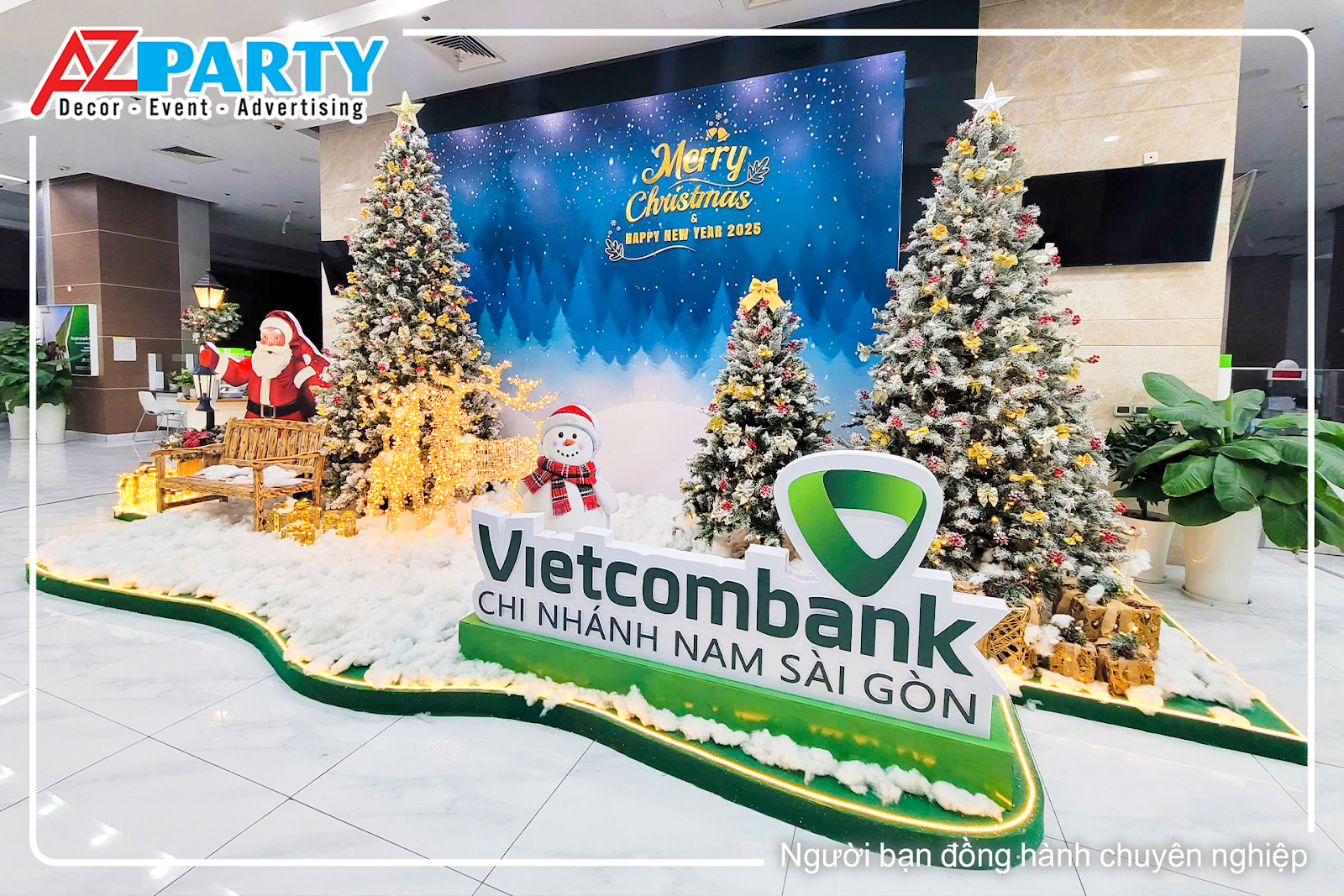 trang trí noel văn phòng Vietcombank 