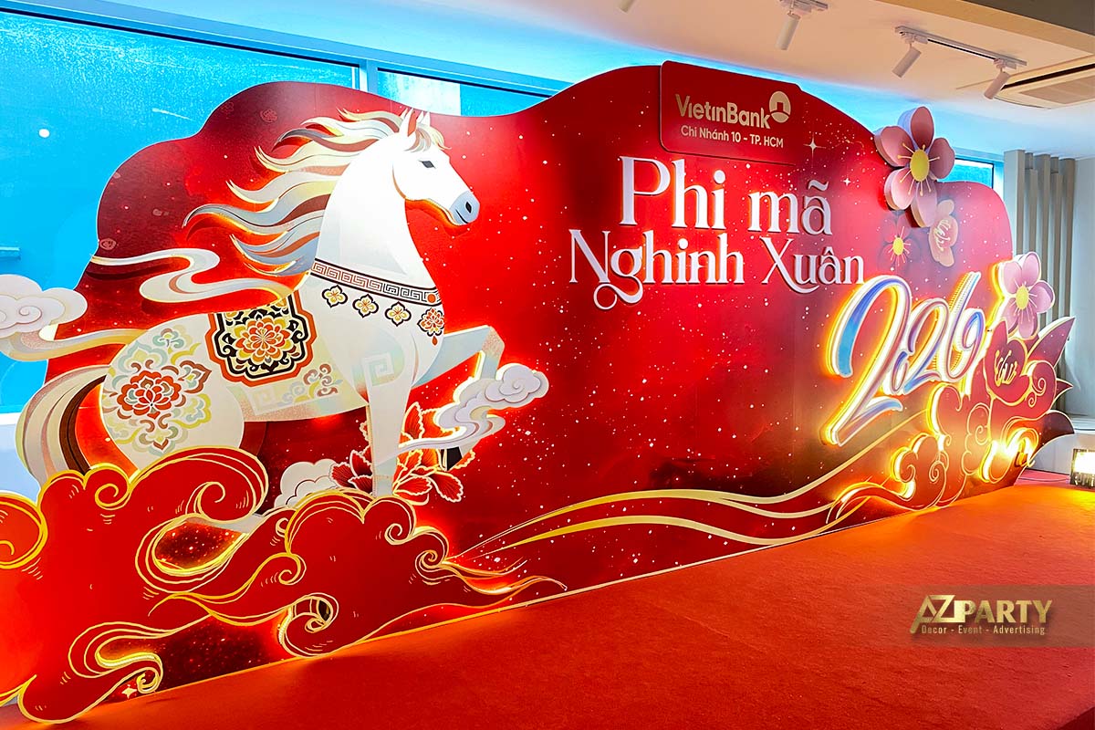 Tiểu cảnh Tết sang trọng tại ngân hàng